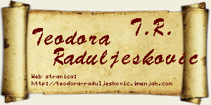 Teodora Raduljesković vizit kartica